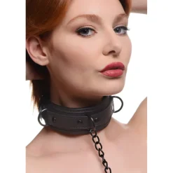 Master Series Leashes & Collars | Nipple Clamps & Stimulators>Adjustable Collar with Nipple Clamps