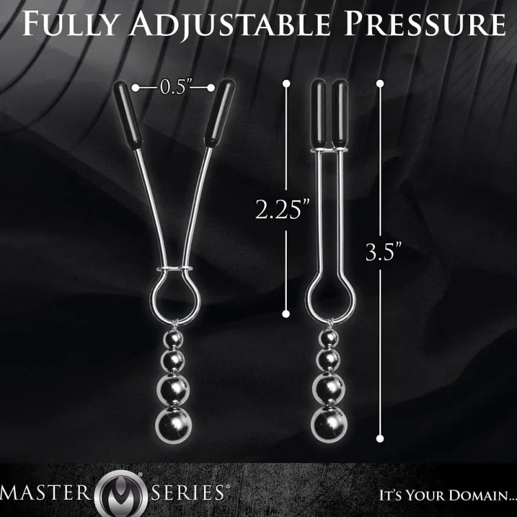Master Series Nipple Clamps & Stimulators>Adorn Triple Bead Nipple Clamps
