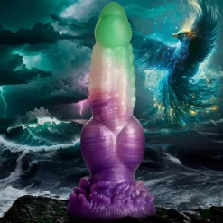 Creature Cocks Silicone Dildos | Harness Compatible Dildos>Aqua Phoenix Silicone Dildo