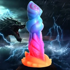 Creature Cocks Silicone Dildos>Aqua-Cock Glow-in-the-Dark Silicone Dildo
