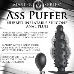 Master Series Unique Anal Toys>Ass Puffer Nubbed Inflatable Silicone Anal Plug