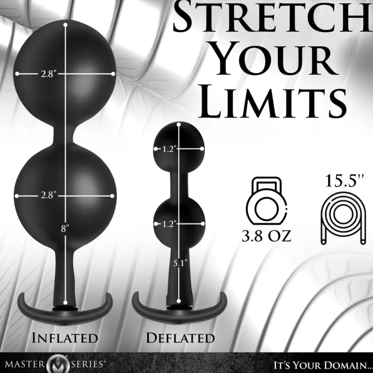 Master Series Unique Anal Toys | Large Butt Plugs>Ass Rattler Weighted Inflatable Silicone Anal Plug