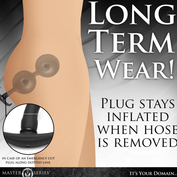 Master Series Unique Anal Toys | Large Butt Plugs>Ass Rattler Weighted Inflatable Silicone Anal Plug