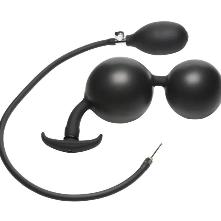 Master Series Unique Anal Toys | Large Butt Plugs>Ass Rattler Weighted Inflatable Silicone Anal Plug