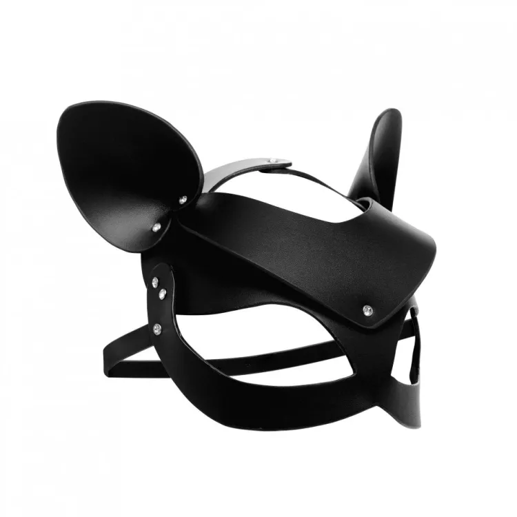 Master Series Vibrating Panties & Lingerie | Ball Gags & Mouth Restraints>Bad Kitten Leather Cat Mask