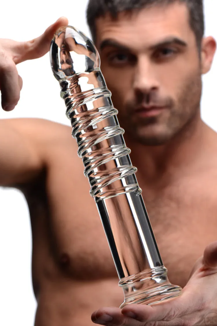 Master Series Glass Dildos | Non-Representational Dildos>Behemoth Ribbed XL Dildo