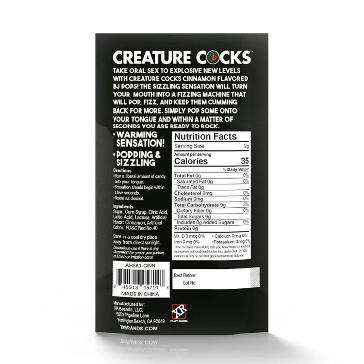 Creature Cocks Games & Novelties>BJ Pops Warming Oral Sex Candy