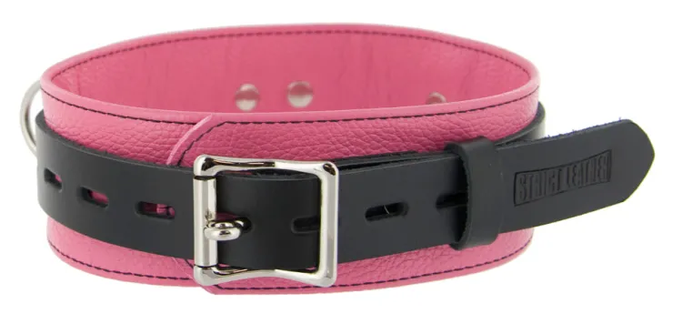 Strict Leather Leashes & Collars>Black and Pink Locking Collar