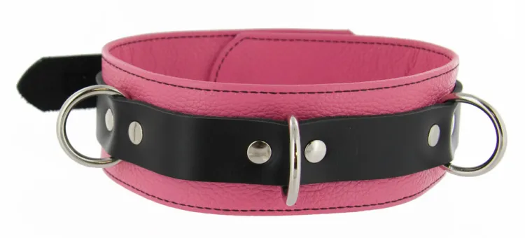 Strict Leather Leashes & Collars>Black and Pink Locking Collar