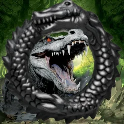 Creature Cocks Penis Rings>Black Caiman Silicone Cock Ring