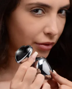Booty Sparks Jewel Butt Plugs | Anal Starter Toys>Black Heart Gem Anal Plug