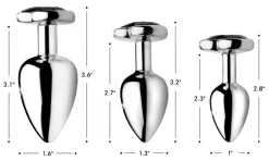 Booty Sparks Jewel Butt Plugs | Anal Starter Toys>Black Heart Gem Anal Plug