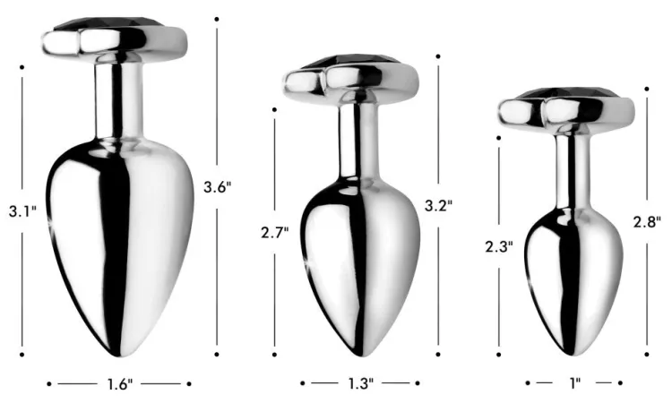 Booty Sparks Jewel Butt Plugs | Anal Starter Toys>Black Heart Gem Anal Plug