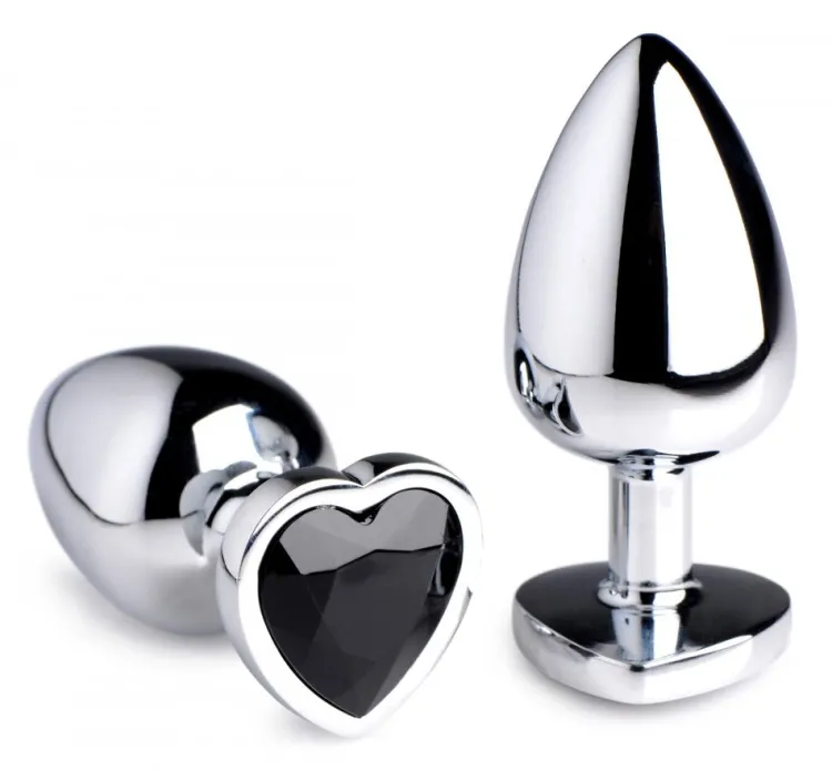 Booty Sparks Jewel Butt Plugs | Anal Starter Toys>Black Heart Gem Anal Plug