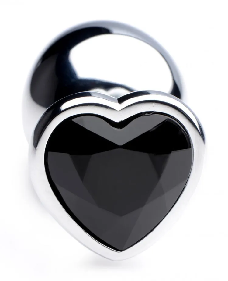 Booty Sparks Jewel Butt Plugs | Anal Starter Toys>Black Heart Gem Anal Plug