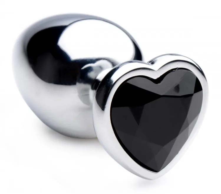 Booty Sparks Jewel Butt Plugs | Anal Starter Toys>Black Heart Gem Anal Plug