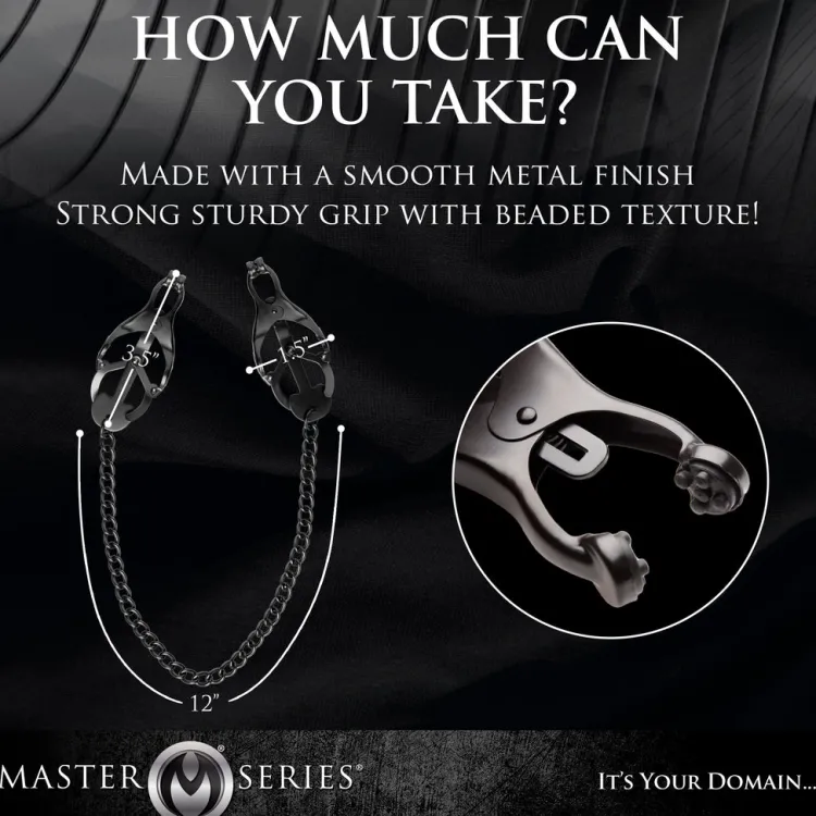 Master Series Nipple Clamps & Stimulators>Black Japanese Nipple Clamps
