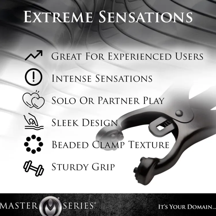 Master Series Nipple Clamps & Stimulators>Black Japanese Nipple Clamps