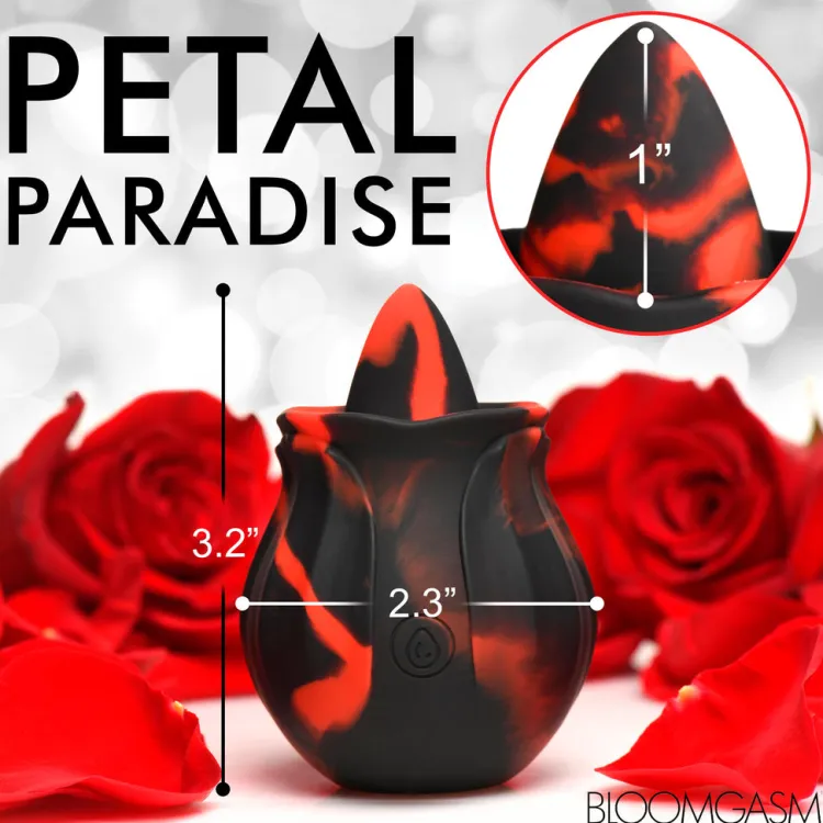 Bloomgasm Silicone Vibrators | Waterproof Vibrators>Black Kiss Rimming Rose