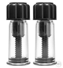 Master Series Nipple Clamps & Stimulators | Female Enhancement>Black Maxxx Nipple Suckers