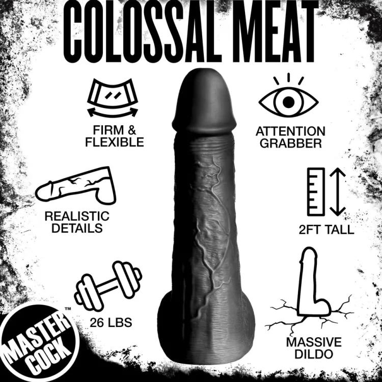 Master Cock Large Dildos | Realistic Dildos>Black Moby 2 Foot Tall Super Dildo