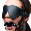 STRICT Ball Gags & Mouth Restraints | Masks & Dress-Up Accessories>Blindfold Harness and Ball Gag (Black)