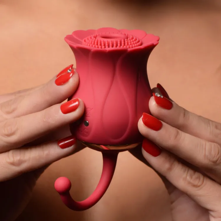 Bloomgasm Silicone Vibrators | Waterproof Vibrators>Textured Rose 10X Suction Stimulator