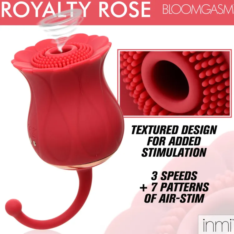 Bloomgasm Silicone Vibrators | Waterproof Vibrators>Textured Rose 10X Suction Stimulator