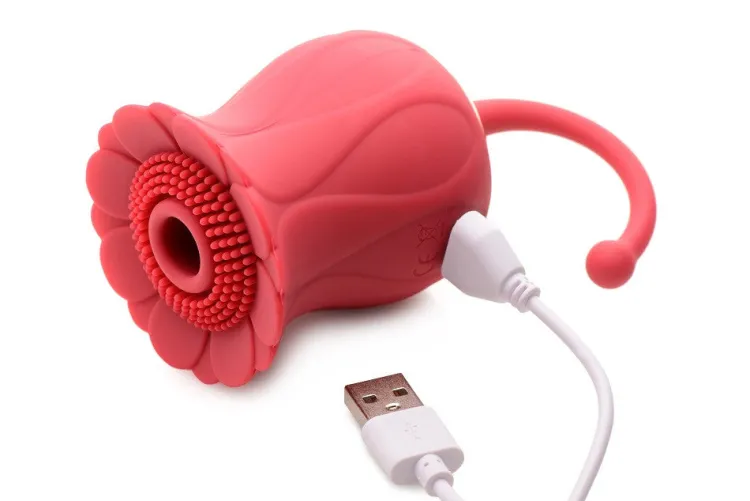 Bloomgasm Silicone Vibrators | Waterproof Vibrators>Textured Rose 10X Suction Stimulator