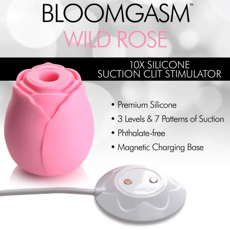 Bloomgasm Silicone Vibrators | Waterproof Vibrators>Wild Rose 10X Suction Clit Stimulator