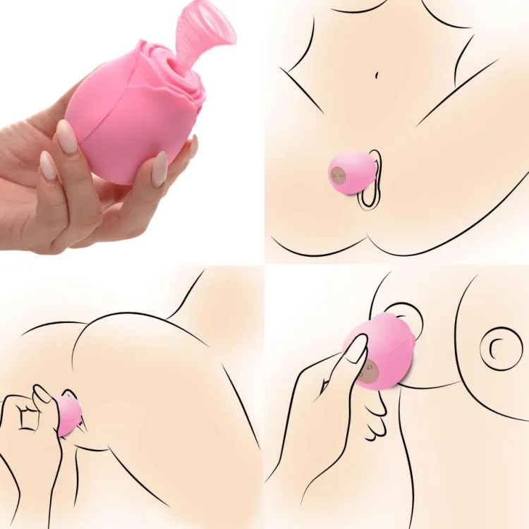 Bloomgasm Silicone Vibrators | Waterproof Vibrators>Wild Rose 10X Suction Clit Stimulator