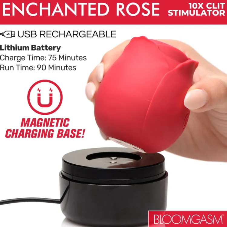 Bloomgasm Silicone Vibrators | Waterproof Vibrators>10x Enchanted Rose Clitoral Stimulator