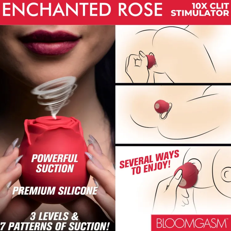 Bloomgasm Silicone Vibrators | Waterproof Vibrators>10x Enchanted Rose Clitoral Stimulator