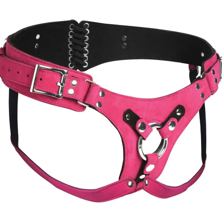 Strap U Anal Pegging Toys>Bodice Deluxe Leather Corset Strap-On Harness