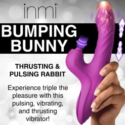 Inmi Luxury Toys | Rabbit & Dual Stimulation Vibrators>Bumping Bunny Thrusting & Pulsing Silicone Rabbit Vibrator