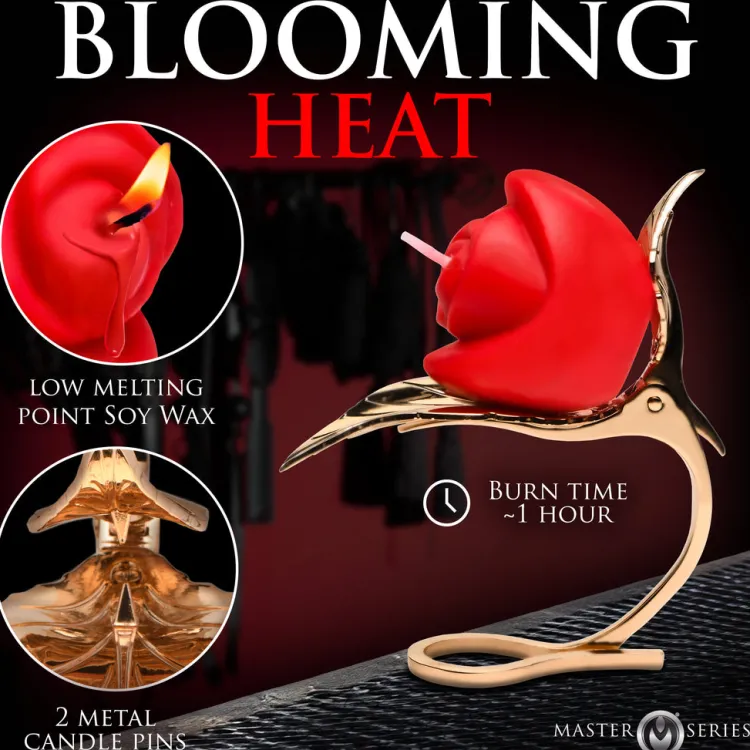 Master Series Sensation Play, Tools & Accessories>Burning Passion Rose Candle with Holder