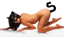 Tailz Ball Gags & Mouth Restraints | Masks & Dress-Up Accessories>Cat Tail Anal Plug and Mask Set