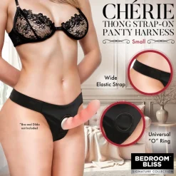 Bedroom Bliss Vibrating Panties & Lingerie | Masks & Dress-Up Accessories>Chérie Thong Strap-On Panty Harness