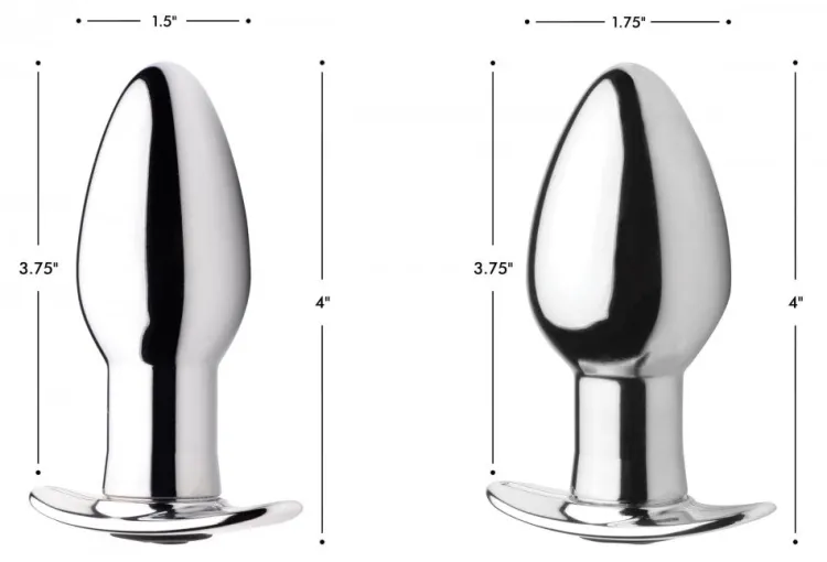 Master Series Butt Plugs | Aluminum & Steel Dildos & Insertables>Chrome Blast 7X Rechargeable Butt Plug with Remote Control