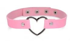 Master Series Vibrating Panties & Lingerie | Masks & Dress-Up Accessories>Chrome Heart Pink Choker