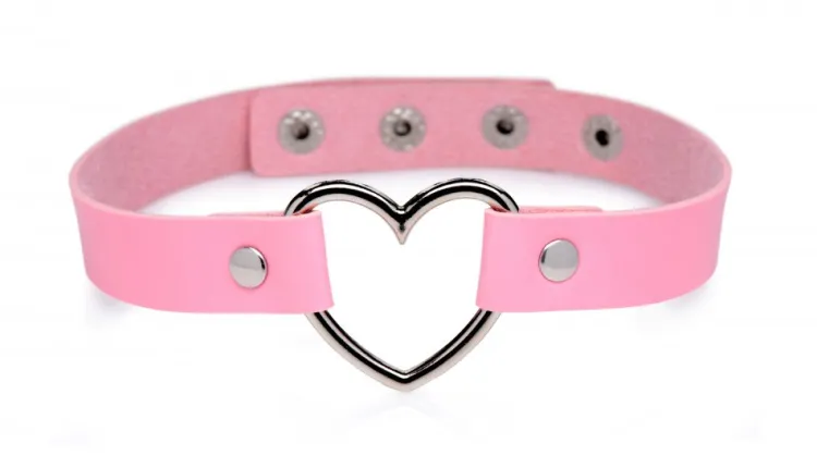 Master Series Vibrating Panties & Lingerie | Masks & Dress-Up Accessories>Chrome Heart Pink Choker
