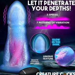Creature Cocks Silicone Dildos | Vibrating Dildos>Cocktopus Deluxe Glow-in-the-Dark Vibrating Silicone Dildo