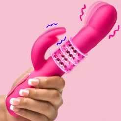 Bang Rabbit & Dual Stimulation Vibrators | Silicone Vibrators>Come-Hither Beaded Silicone Rabbit Vibrator