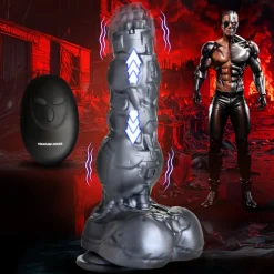 Creature Cocks Silicone Dildos | Vibrating Dildos>Cyborg Cock Thrusting & Vibrating Silicone Dildo