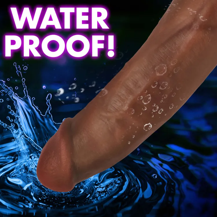 Bareskin Ultra Realistic Sex Toys | Vibrating Dildos>Dark Vibrating Dildo with Balls