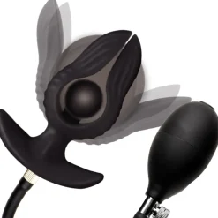 Master Series Vibrating Butt Plugs | Butt Plugs>Dark Pearl Inflatable Vibrating Butt Plug