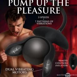 Master Series Vibrating Butt Plugs | Butt Plugs>Dark Pearl Inflatable Vibrating Butt Plug