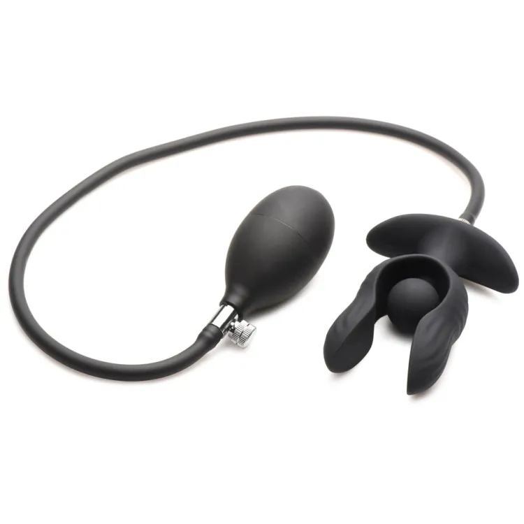 Master Series Vibrating Butt Plugs | Butt Plugs>Dark Pearl Inflatable Vibrating Butt Plug