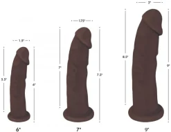 Curve Toys Ultra Realistic Sex Toys | Silicone Dildos>Dark Silicone Dildo without Balls