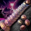 Creature Cocks Silicone Dildos | Non-Representational Dildos>Deep Invader Tentacle Ovipositor Silicone Dildo with Eggs